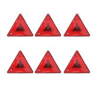 DIYEAH Vehicle Reflector Signs 6pcs Red Plastic Triangle Warning for Road Trips and Slow Moving Cars
