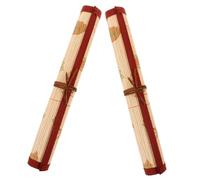 DIYEAH Vintage Canvas Brush Holder Bag for Artists 2pcs Roll-up Calligraphy Brush Storage Case 30cm Height Portable for Travel and Home Use