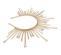 DIYEAH Vintage Gold Sunburst Headband Spike Crown Hair Accessory for Women, Gothic Goddess Headpiece for Halloween Cosplay Party, Lightweight Metal Alloy