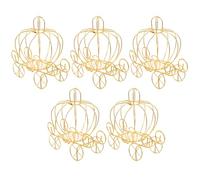 DIYEAH Vintage Pumpkin Carriage Candy Boxes Decorative Candy Holders Made of Iron 5pcs with Smooth Surface and Easy to Carry Design for Wedding Celebrations and Party Favour Gifts