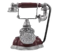 DIYEAH Vintage Rotary Telephone Decor Retro Resin Ornament Living Home Office Aesthetic Nostalgic Landline Fake Phone Model