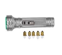 DIYEAH Vintage Silver Iron Flashlight Portable Nostalgic Old-fashioned 1980s-inspired Treasure Hunt Flashlight with Exceptional Durability for Performances