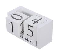 DIYEAH Vintage Wooden Block Perpetual Calendar for Desk with Adjustable Date and Month Display Reusable Daily Schedule Decor for Home and Office Classic Retro Style Wooden Calendar