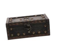 DIYEAH Vintage Wooden Treasure Chest Jewelry Box Decorative Keepsake Storage Chest with Secure Lid Rustic Wood Organizer for Necklaces Earrings Trinkets