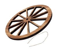 DIYEAH Vintage Wooden Wagon Wheel Wall Art Decor Rustic Farmhouse Style Wood Wall Ornament for Living Office Bedroom Decoration