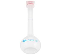 DIYEAH Volumetric Flask, Experiment Flask, Plastic, 50ml, White, for Experimental Liquids, Laboratory and Field Use, Laboratory Personnel