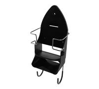 DIYEAH Wall Mounted Ironing Board Hanger Rack with Hooks Practical Iron Holder for Space Saving Storage Easy Installation for Home and Hotel Use Black Design