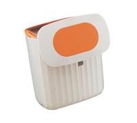 DIYEAH Wall Mounted Slide Open Trash Can with Lid Sturdy Plastic Kitchen Compost Bin Hanging Cabinet Door Space-saving Waste Container for Home Use in Orange