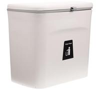 DIYEAH Wall-mounted Trash Can with Lid Space-saving Kitchen Rubbish Storage Bin Thickened Material Two-way Open Design Practical Household Waste Container Ivory White
