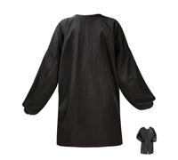 DIYEAH Waterproof Hairdresser Apron Long Sleeve Hair Stylist Smock with Pockets Black Salon Dye Protector for Barbers and Spa Professionals