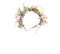 DIYEAH Wedding Headdress Floral Crown Artificial Flower Hair Accessories for Bride for Hawaiian Garland Flower Garlands Hawaiian and Holiday Headpiece Occasions