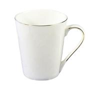 DIYEAH White Bone China Mug with Gold Rim Ceramic Coffee Tea Mug for Women Elegant Drinking Cup Suitable for Birthday Wedding Anniversary