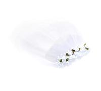 DIYEAH White Pet Bridal Veil with Crown Pattern and Spring Clip Design, Ready to Wear Non-woven Dog and Cat Wedding Accessory for Birthday Party