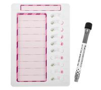 DIYEAH White Plastic Children's Message Check Sheet Multi-functional Chore Chart for Boys and Girls with Progress Tracking and Time Management Skills Development Portable Home