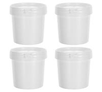 DIYEAH White Plastic Paint Buckets 4Pcs with Lids Leak Resistant Small Pails for Painting and Industrial Chemical Storage 500Ml