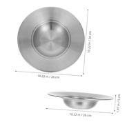 DIYEAH Wide Rimmed Stainless Steel Pasta Bowl Deep Soup Plate Multipurpose Serving Dish for Pasta Desserts and Soups and Easy to Clean Silver Shallow Rimmed Dinnerware