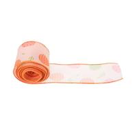 DIYEAH Wired Edge Ribbon Polyester and Iron Wire Material Easter 2.5 Inch 10 Yards with Vintage Inspired Burlap Look Versatile Use with Shape for Spring Decor and Bouquet Decoration