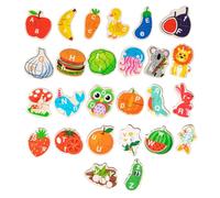 DIYEAH Wooden Alphabet Puzzle for Montessori Animal Fruit Matching Game Educational Spelling with Shape Sorting Preschool Learning Activity for Early Cognitive Development