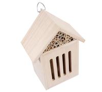DIYEAH Wooden Bee House with Smooth Tubes and Cozy Home Design, Beige Insect Shelter for Garden Decoration and Terrace Use, Unique Garden Accessory Bug Hotel for Bees and Insects