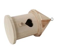 DIYEAH Wooden Bird House DIY Kit with Heart-shaped Entrance Paintable Outdoor Bird Feeder and Nesting Box for Garden Decoration Wood Easy to Clean Suitable for Parakeets