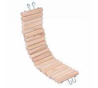 DIYEAH Wooden Climbing Ladder Toy for Hamsters and Mice, Small Bendable Hanging Mouse Bridge, 7.5x30cm Chewable Pet Climb Bridge for Small Birds and Rodents