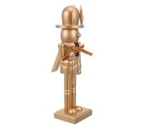 DIYEAH Wooden Easter Bunny Nutcracker Soldier Figurine 26cm Spring Festival Decoration Easter Table Centerpiece Rabbit Ornament for Home Party