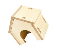 DIYEAH Wooden Hamster House Bite-resistant Small Pet Hideout Nest for Summer Use Multi-purpose Fun and Training Shelter for Hamsters and Small Animals