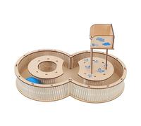 DIYEAH Wooden Hamster Maze Toy with Climbing Tunnel and Exercise Track, Small Pet Activity Toy for Gerbils and Hamsters, Creative Labyrinth Playground for Cage Play and Weight Control Random Color