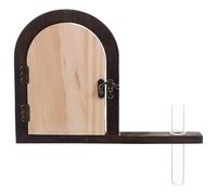 DIYEAH Wooden Interior Outlet Switch Covers Fairy Door Wooden Socket Protector with Wall Mounted Test Tube Vase Nursery Outlet Cover Pet Safety Plug Guard