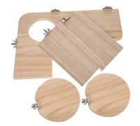 DIYEAH Wooden Jumping Board Set Stable-quality L-shaped round Climbing Boards and Little Pets for Parrots with Standing Pole, Practical Jumping Stand Owning for Friends and Family