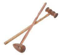 DIYEAH Wooden Massage Hammer Stick Lightweight Oval Bamboo Joint Design 2pcs for Back and Foot Relief from Ache and Exhaust for Office Use and Relaxing from Ache and Exhaust