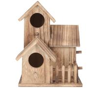 DIYEAH Wooden Nesting Cottage for Parakeets and Small Birds Outdoor Bird House with Stable Design Clean Rustic Garden Nest Box for Natural Breeding and Resting