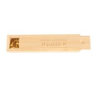 DIYEAH Wooden Pregnancy Test Storage Box Beige with Slide Lid for Preserving Pregnancy Test and Baby Mementos Keepsake Case with Footprint Design for Nursery and New Parents