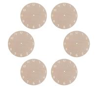 DIYEAH Wooden Round Clock Faces 6Pcs DIY Blank Dial 23Cm Diameter with Arabic Numerals for Craft Clock Making and Projects