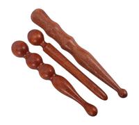 DIYEAH Wooden Therapy Massage Stick 3pcs Set Sandalwood Gua Sha Scraping Massage Tool for Body Sculpting Muscle Contouring Wellness Use