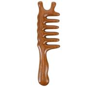 DIYEAH Wooden Wide Tooth Comb for Scalp Massage and Hair Detangling, Handheld Long-handle Sandalwood Hair Comb for Women and Men, Relaxing Head Meridian Stimulation Tool