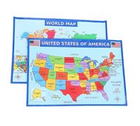 DIYEAH World and Usa Maps Wall Posters Set, Large Educational Geography Charts for Classroom Learning and Home Decor, Sturdy Printed Posters for Students and Teachers