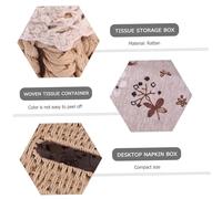 DIYEAH Woven Desktop Tissue Box Cover with Lace Trim Household Napkin Storage Container for Living Compact Cloth Tissue Case Decorative and Lightweight Organizer