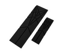 Diyeeni 3 in 1 Measuring Spoons, 2 Pack Polygons Flat Foldable Silicone Measuring Spoons, Multifunction Folding Kitchen Gadget for Baby Food, Cooking, Different Sizes Collapsible Spoon Set (Black)