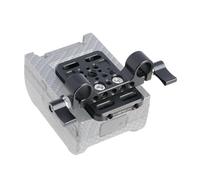 Diyeeni Aluminum Alloy V Mount Battery Plate, Key Camera Battery Holder with Safety Lock, Multiple 1/4 3/8 Inch Thread Holes, 15mm Double Hole Rail Fixed Tube Clamp