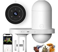 Diyeeni Automatic Fish Feeder, 2.5K HD Camera WiFi Fish Food Dispenser with App Control Timer for Tank, 230ml Large Capacity Adjustable Feeding