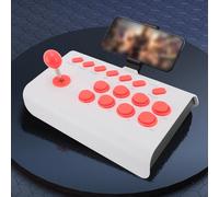 Diyeeni Bluetooth Wireless Fighting Joystick, Universal Classic Arcades Fighting Game Controller, Support Turbo and Macro, Compatible with Wins, SteamDeck, NeoGeo Mini (White)