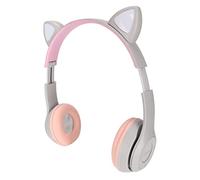 Diyeeni Cat Ear Bluetooth Headphones, Wireless Headset with LED Light, Noise Cancelling Retractable Headphones for Kids
