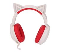 Diyeeni Cat Ear Wireless Headphones with Mic LED Light Up Bluetooth 5.4 35H Playtime 85dB Volume Limit Foldable Mic for Gaming Travel School with Comfortable Soft Ear Pads (Red)