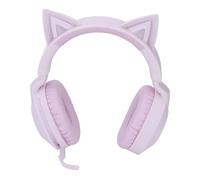 Diyeeni Cat Ear Wireless Headphones with Mic LED Light Up Bluetooth 5.4 35H Playtime 85dB Volume Limit Foldable Mic for Gaming Travel School with Comfortable Soft Ear Pads (Purple)