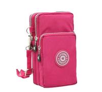Diyeeni Chic Women Girls Cross Body Mobile Phone Shoulder Bag with Adjustable Strap Closure for Large Screen Phone Hundred Dollar Bills Keys Cosmetics Polyester, Pink, 17 * 9 * 9cm for Shopping Trips