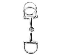Diyeeni D-Shaped Snaffle Bit Keychain | Durable ZineAlloy Horse Bits Key Ring | Silver D-Ring Keychain for Car Keys, Access Control Cards, Decoration | 3.9x1.2 Inch