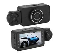 Diyeeni Dual Dash Cam Front and Rear, 1080P 3-Channel Dash Camera for Cars, 2.9 Inches Screen, App, Night Vision, 24H Parking Mode, Collision Detection, Support Up to 64G