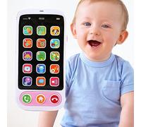 Diyeeni Educational Children Smart Phone Toy Brain Development Puzzle Games Colorful Lighting for Kids (Pink)