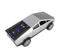 Diyeeni Electric Truck Bluetooth Speaker, Portable Speaker with Display Screen FM Radio LED Party Light Built in Microphone Wireless Stereo, for Home Party Outdoor Travel (Silver)